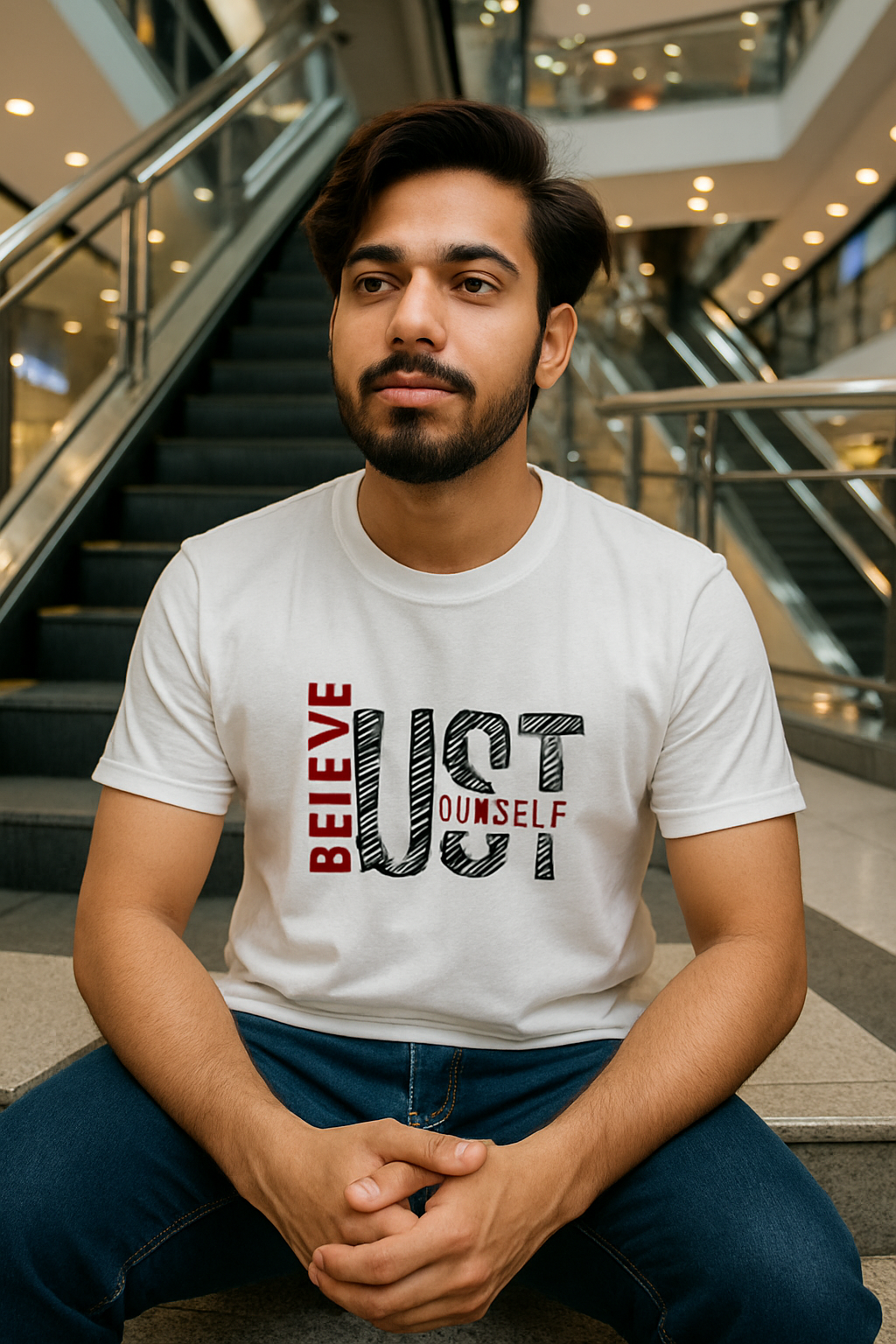 Believe Yourself Printed T-Shirt – Half Sleeve | Teetuff