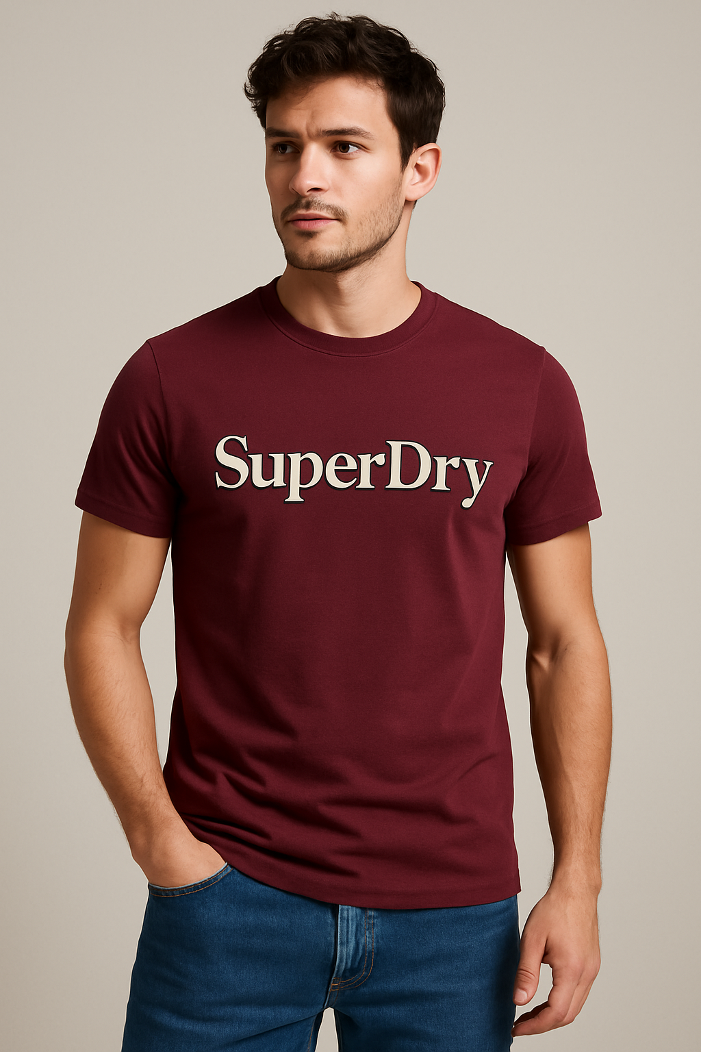 Half Sleeve Jersey T-Shirt for Men – White, Mehroon, Brown – Teetuff Slim Fit (M Size)