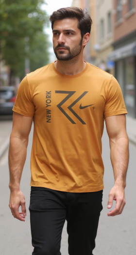 NEW YORK Sport Graphic T-Shirt for Men – Black & Yellow | Dry-Fit Style