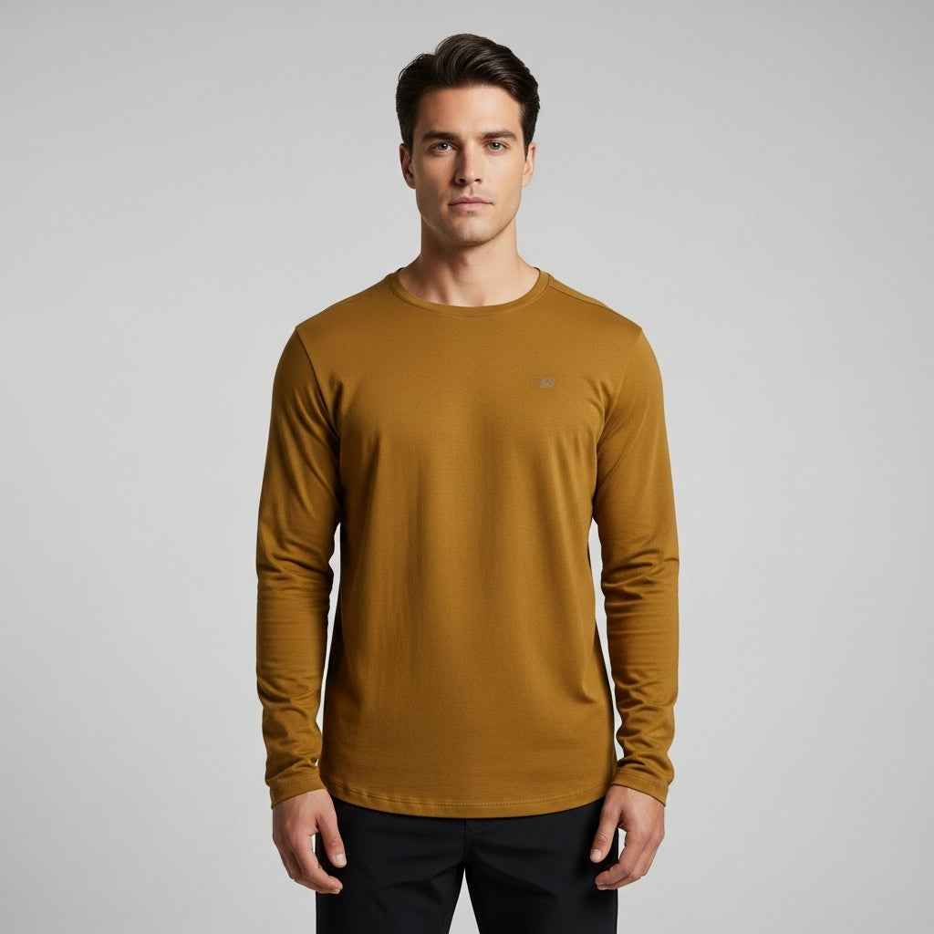 Mustard Full Sleeve Casual Jersey Shirt for Men – Premium Winter Wear