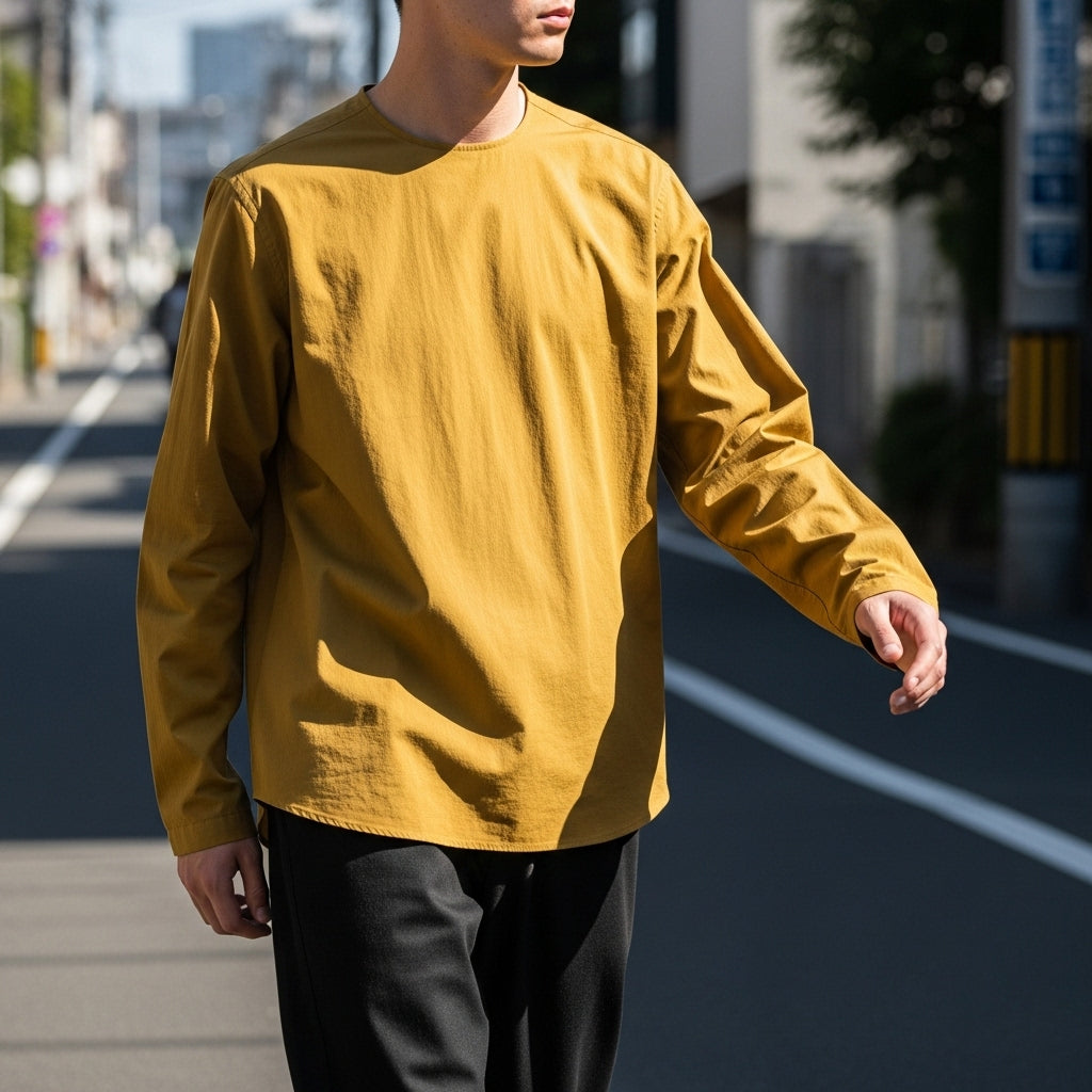 Mustard Full Sleeve Casual Jersey Shirt for Men – Premium Winter Wear