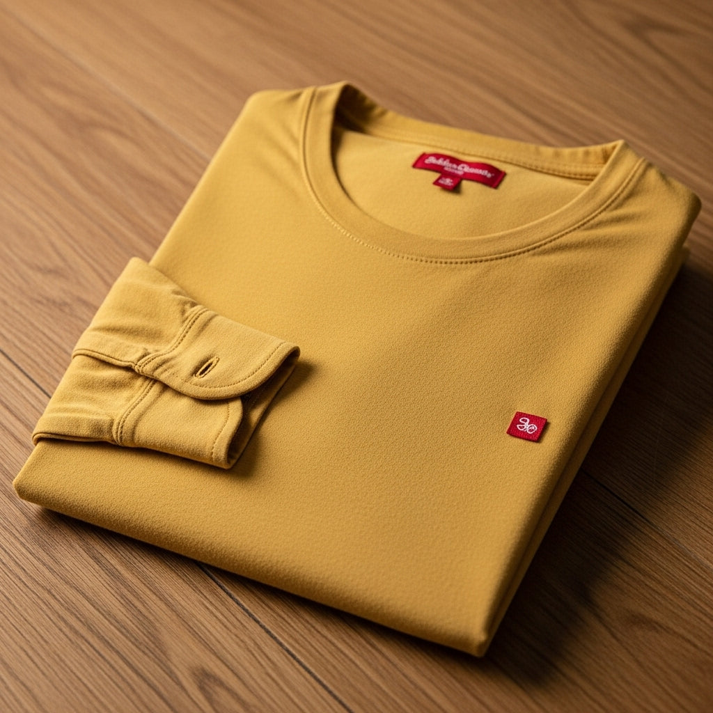 Mustard Full Sleeve Casual Jersey Shirt for Men – Premium Winter Wear
