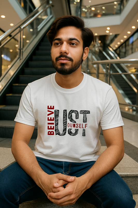 Believe Yourself Printed T-Shirt – Half Sleeve | Teetuff